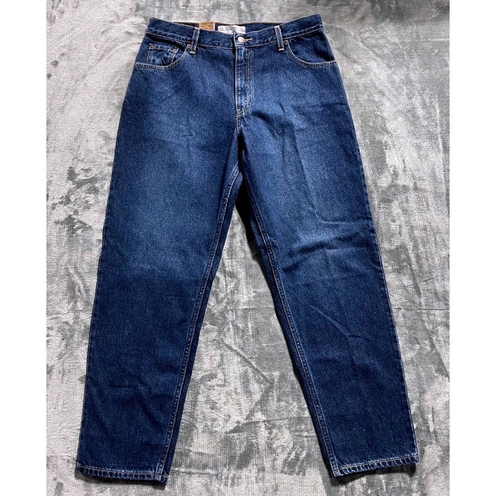 Levi Strauss Signature Relaxed Fit Womens Jeans Dark Wash‎ Size 14 Short